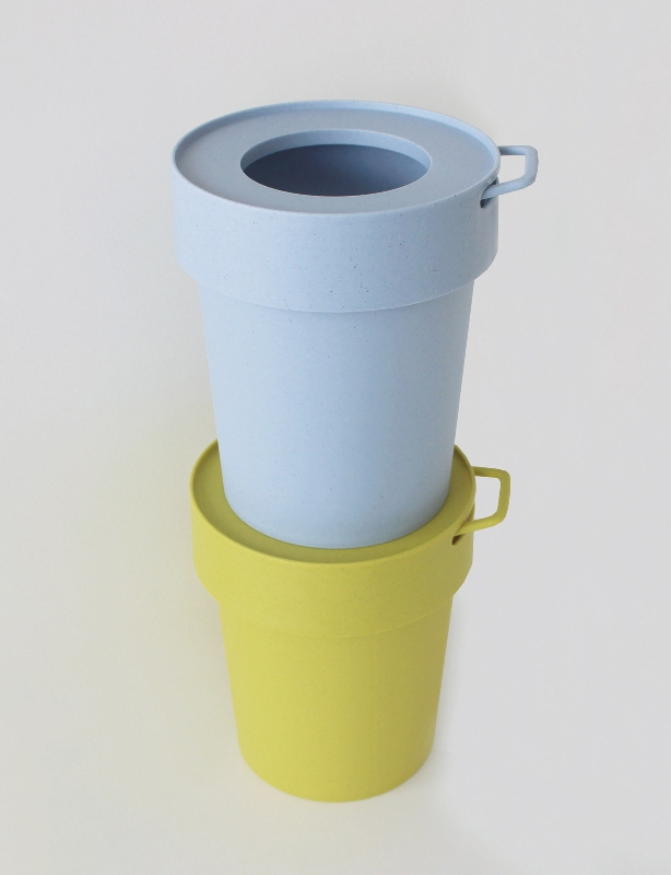 cestino per rifiuti impilabile con coperchio